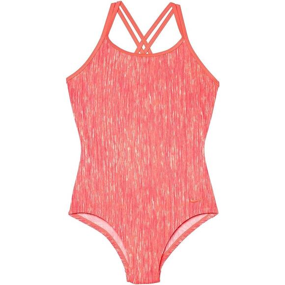 Nike Kids Girl's Rush Heather Spiderback One-Piece 12 Big Kids - Picture 1 of 2